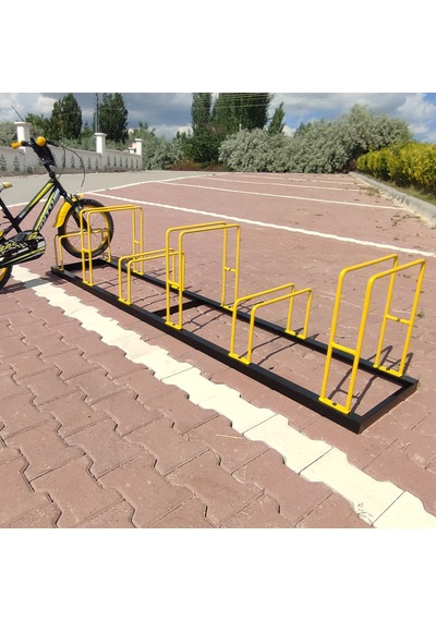 Bisiklet Park Demiri Bisiklet Park Yeri Metal Park Alanı 6 Lı Sarı - Siyah