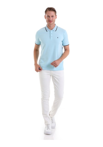 Hatemoğlu Mavi Regular Fit Düz 100% Pamuk Polo Yaka Tişört Mavi Hatemoğlu Mavi Regular Fit Düz 100% Pamuk Polo Yaka Tişört Mavi