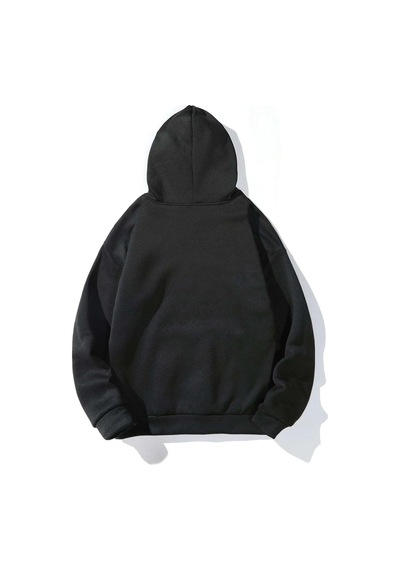 Clayes The Happiest Sweatshirt - Siyah Baskılı Oversize Kapüşonlu Siyah