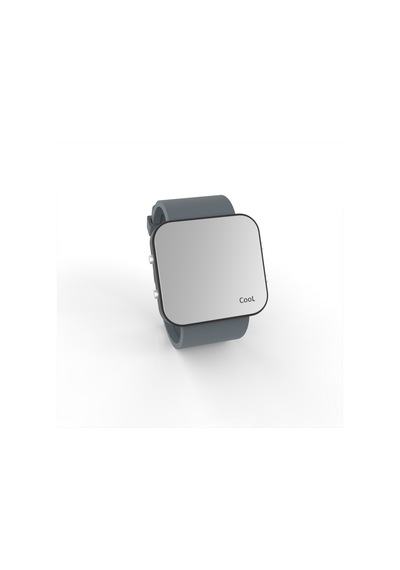 Cool Watch Saat - Siyah Led Kasa - Gri Kayış Unisex Pembe