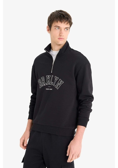 Defacto Boxy Fit Dik Yaka Fermuarlı Baskılı Sweatshirt E9414ax25aubk81 Siyah Defacto Boxy Fit Dik Yaka Fermuarlı Baskılı Sweatshirt E9414ax25aubk81 Siyah