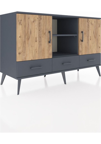 Hyperion Konsol 6 Raflı 3 Çekmeceli 3 Kapaklı 132x44x83 Antrasit-çam/antrasit Çam/antrasit Hyperion Konsol 6 Raflı 3 Çekmeceli 3 Kapaklı 132x44x83 Antrasit-çam/antrasit Çam/antrasit