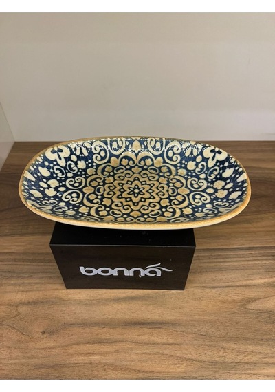 Derin Servis Kasesi / Çukur Sunum Tabağı/meze/sote Etnik Desenli Servis Alhambra Gourmet Oval Plate