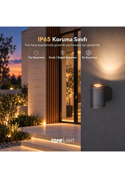 Gala Alüminyum Tek Yönlü Duvar Apliği - 11 Cm Kompakt Tasarım - Antrasit Gri Ip65 Su Geçirmez Dış Mekan Aydınlatması - 3000k Gün Işığı Dekoratif Bahçe Lambası - Korozyona Dayanıklı Alüminyum Gövde