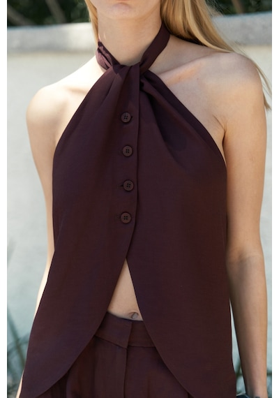 Mai Collection Mai Studios Co. Prasetsah Bağlamalı Bordo Crop Pantolon Takım Bordo Mai Collection Mai Studios Co. Prasetsah Bağlamalı Bordo Crop Pantolon Takım Bordo