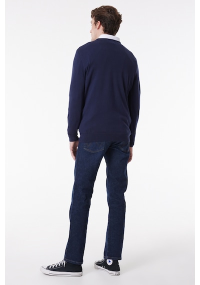 Wrangler Regular Fit Normal Kesim Bisiklet Yaka Lacivert Erkek Triko Kazak W8A02P114 Lacivert