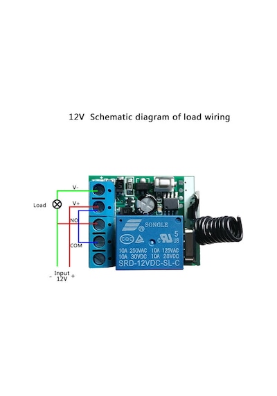 Rf Uzaktan Kumandalı 433mhz Röle Kartı 12/24v 2 Kumanda
