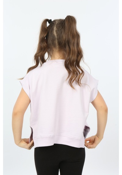 Toontoy Kids Toontoy Kız Çocuk Never Means Now Baskılı Tişört Açık Lila