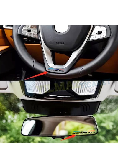 Bmw M Performance Ayna Torpido Direksiyon Oto Sticker Etiket 2 Ad 5,5 X 0,65 Cm