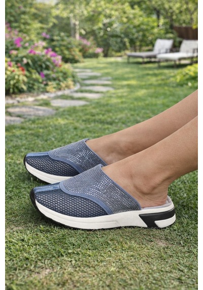 Kadın Günlük Rahat Slip-on Spor Terlik Lacivert