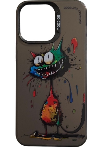 Apple Uyumlu iPhone Akfa 13 Pro Max Wonderland Serisi Animasyon Karakteri Tasarımlı Sert Silikon Telefon Kılıfı Dirty Cat