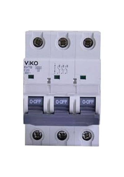 6vtb-3c20 Otomatik Sigorta 6ka C Tipi 3 Kutup 20a