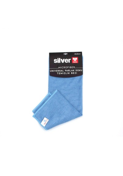 Silver Home 375 Gsm 50x70 Cm Universal Parlak Doku Temizlik Bezi Mavi - Kartela
