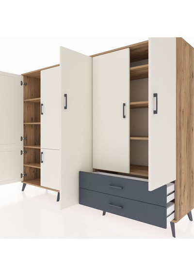 Hyperion Dolap 12 Raflı 2 Çekmeceli 7 Kapaklı 220x44x163 Çam-ayta Çam-aytaşı/antrasit Hyperion Dolap 12 Raflı 2 Çekmeceli 7 Kapaklı 220x44x163 Çam-ayta Çam-aytaşı/antrasit