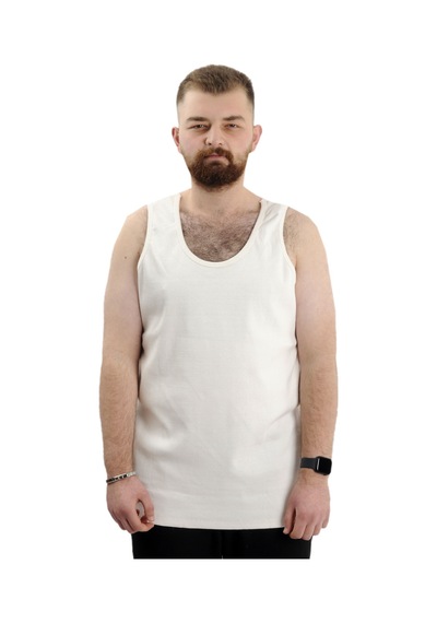 Mode Xl Büyük Beden Erkek Kolsuz Atlet 6341 Ekru