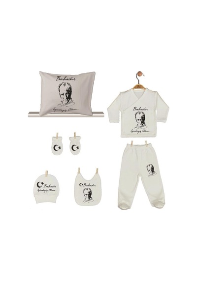 Pia Baby Gl 1952-08 İsme Özel Yastık Zıbın Set Krem