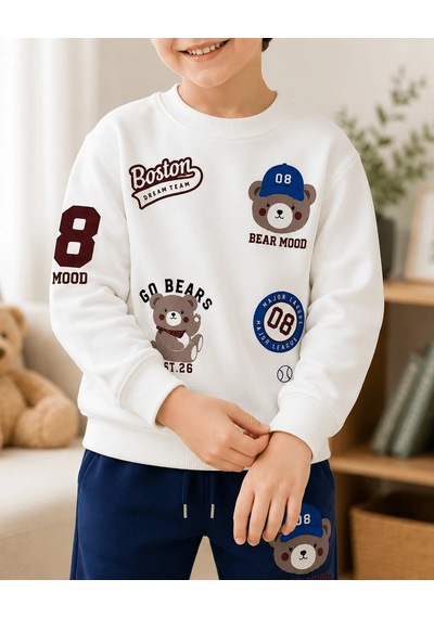 Eray Alp Kids Erkek Çocuk Ayıcık Baskılı Sweatshirt Eşofman Takımı Günlük Rahat Kombin Lacivert Eray Alp Kids Erkek Çocuk Ayıcık Baskılı Sweatshirt Eşofman Takımı Günlük Rahat Kombin Lacivert