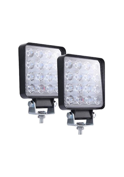 Off Road Gündüz Farı 16 Led Kare Çalışma Lambası 48 Watt - 2 Adet