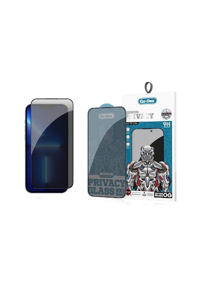 Apple Uyumlu   iPhone 13 Pro Max Hayalet Ekran Koruyucu Go Des 9d Full Cover Privacy Temperli Cam Koruyucu