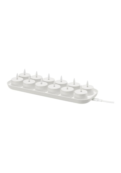 Led'li Tealight Mum, Beyaz, Şarj Tepsili Diğer