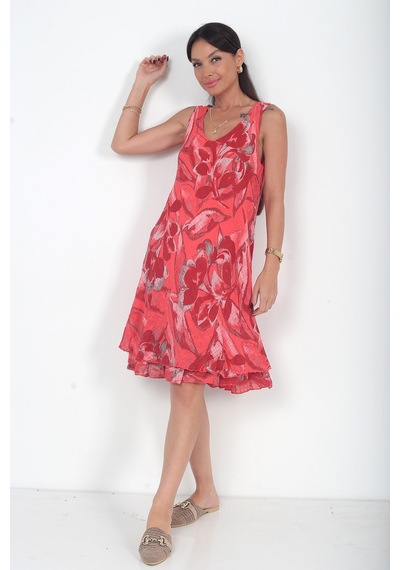 By Saygı Kadın Astarlı İtalyan Sakura Elbise Mercan By Saygı Kadın Astarlı İtalyan Sakura Elbise Mercan