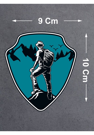 Dağcı Maceracı Sticker - Kamp Adventure Off Road 4x4 Sticker - Araba Oto Motosiklet Karavan Cam Sticker - 00061 10X9 Cm
