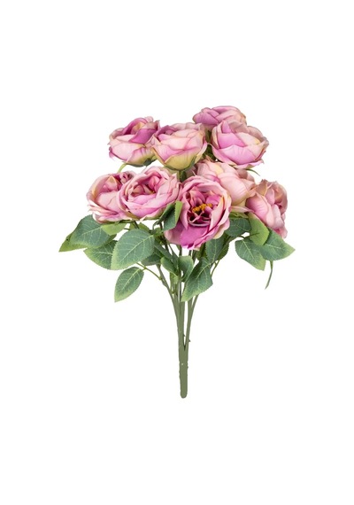 Yapay Çiçek 10 Dallı Catalina Rose 45 Cm Krem-lila