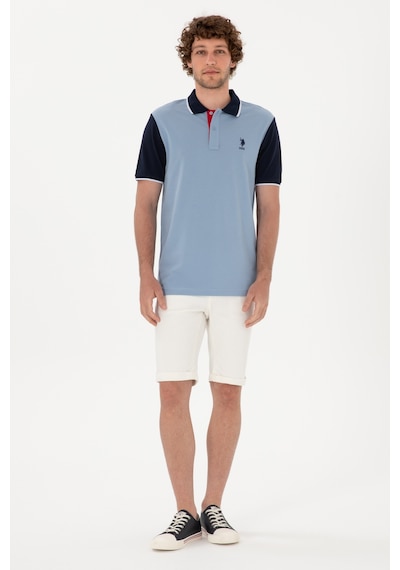 U.S. Polo Assn. Erkek Regular Fit Polo Yaka Mavi Tişört 50306871-VR036