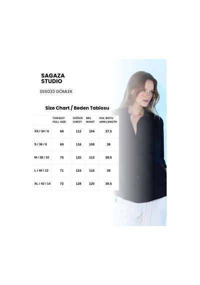 Sagaza Studio Ss6033 Regular Fit Gömlek Siyah