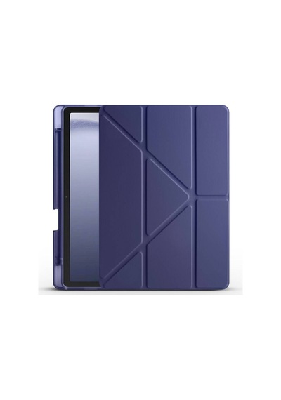 Galaxy Tab A9 Kılıf Uyumlu Zore Tri Folding Kalem Bölmeli Standlı Kılıf-lacivert Tablet Kılıfı