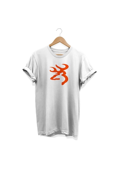 Geyik Baskılı Beyaz T-shirt Beyaz