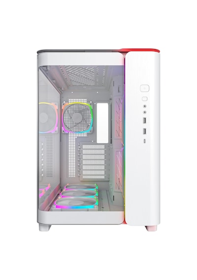 King 95 Pro Çift Odacıklı Atx Orta Kule Pc Oyun Kasası, Yüksek Hava Akışı, Aletsiz Paneller, Sağlam Kavisli Tem