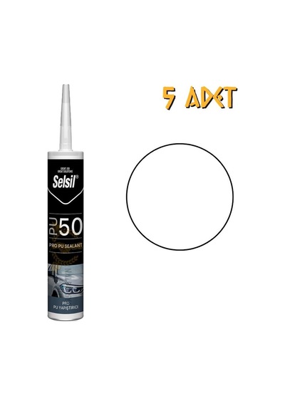 Selsil Poliüretan Mastik Yapıştırıcı Pu50 Beyaz 280 Ml. - 5 Adet Beyaz Beyaz