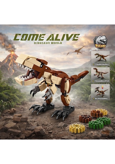 Dinosaur Paradise 304 Parça Dinozor Yapı Seti - Macera Dünyası Blokları