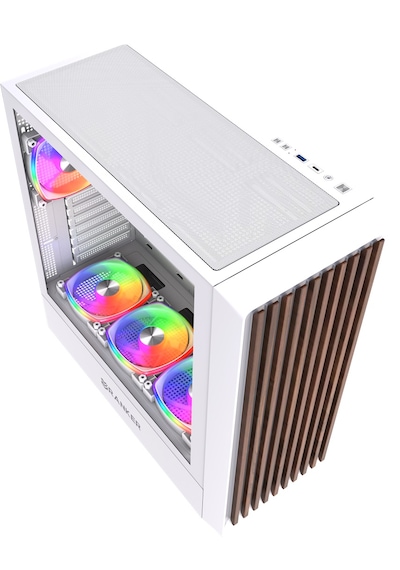 Ranker Lyra Wood White Argb Tempered Glass Usb 3.0 Type-c Atx Mid Tower Kasa