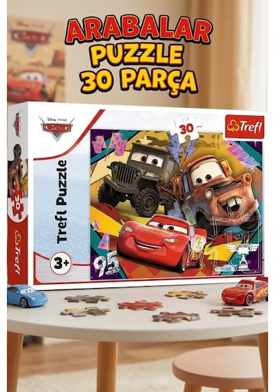 Trefl Arabalar 30 Parça Puzzle Lisanslı - Şimşek Mcqueen Ve Mater Eğitici Yapboz 3+ Yaş