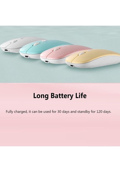 Şarj Edilebilir Tüm Cihazlara Uyumlu Sessiz Hızlı 2,4+5.0 Kablosuz Mouse Siyah