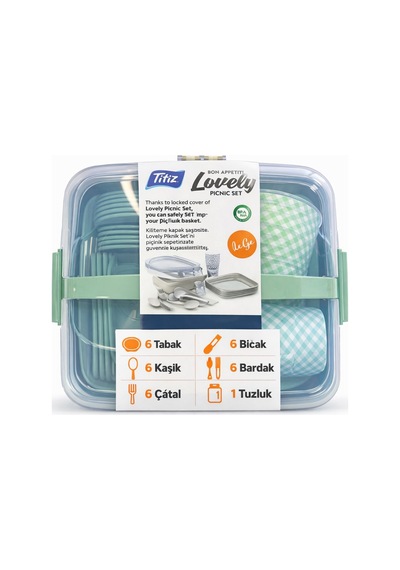 Lovely Piknik Seti 6 Kişilik 32 Parça Yeşil