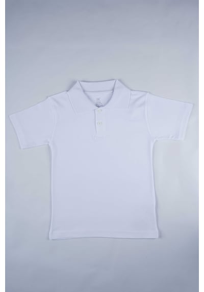Miniko Kids Kısa Kol Polo Yaka Beyaz Lakos Okul Tişörtü