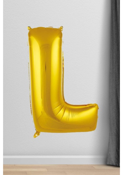 L Harfi Folyo Balon Gold 100 Cm 40 Inç 1 Metre Altın Çok Renkli