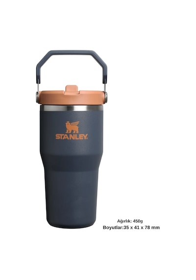 Stanley The Iceflow Flip Straw Pipetli Termos Bardak 0.59 Lt Matara Lacivert
