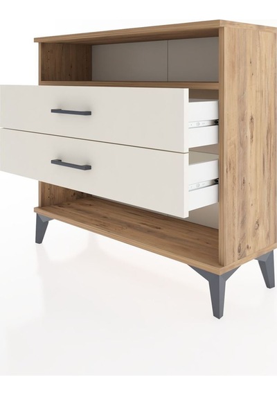 Arges Şifonyer Tek Raflı 2 Çekmeceli 88x30x80 Çam-aytaşı Atlas Çam