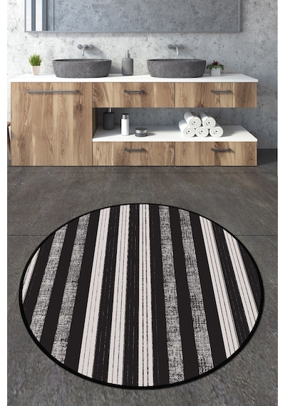 Barcode Çap Banyo Halısı Djt 100x100 cm, Banyo Halısı , Banyo paspası yıkanabilir Çok Renkli