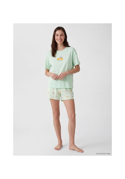 LC Waikiki Alıta Cıty Farkıyla Lcw Dream Yeşil Penye Baskılı Kısa Kollu Kadın Şortlu Pijama Takımı Yesil - 929503392 Yesil LC Waikiki Alıta Cıty Farkıyla Lcw Dream Yeşil Penye Baskılı Kısa Kollu Kadın Şortlu Pijama Takımı Yesil - 929503392 Yesil