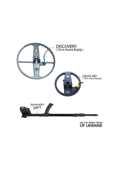 Gauss Md Dedektör Discovery 33cm + 18cm Başlık Pinpointer + Kulaklık