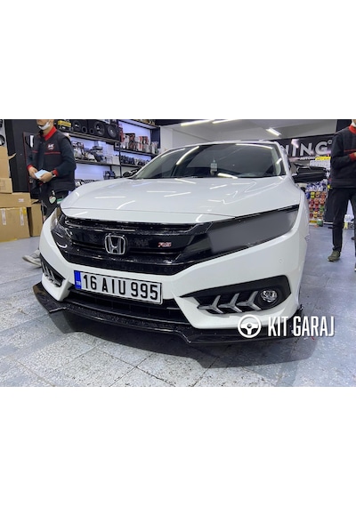 Kit Garaj Honda Civic Fc5 2016-2021 3 Parça Piano Black Ön Lip Plastik Boyalı