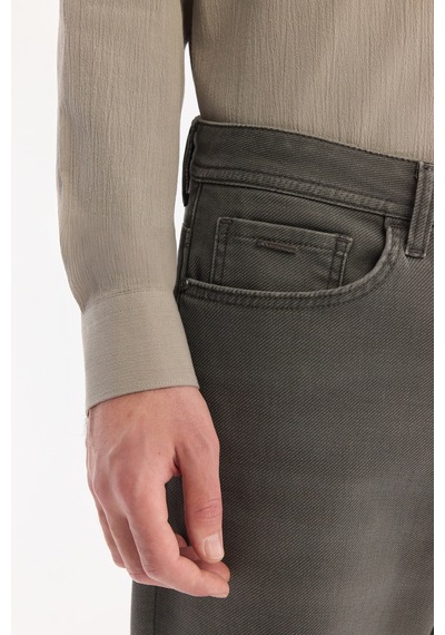 Avva Erkek Gri Kuru Yıkama Pamuklu Elastan Roma Crop Slim Fit Jean Pantolon A61y3526
