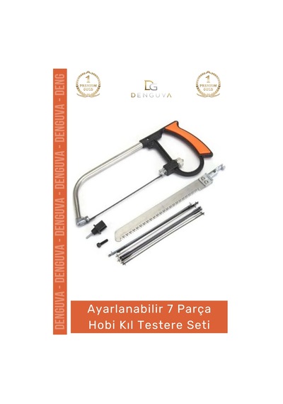 Testere Ahşap Mdf Sunta Cam Kesme Desen Verme Hassas Metal Saplı 7 Parça Hobi Kıl Testere Seti