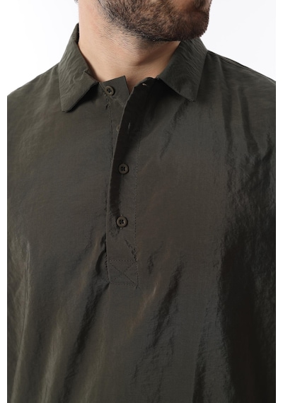 Madmext Haki Oversize Rahat Kesim Kısa Kollu Gömlek 6744