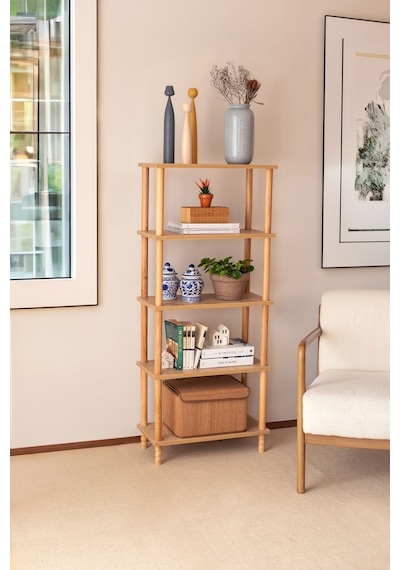 Concept 4 Raflı Kitaplık Banyo Mutfak Dolabı Balkon Organizer Ofis Düzenleyici Ahşap Nature